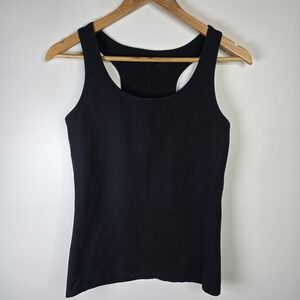Yummie Maria Tank Top Womens Medium Black Racerback Layering Stretch Fitted‎